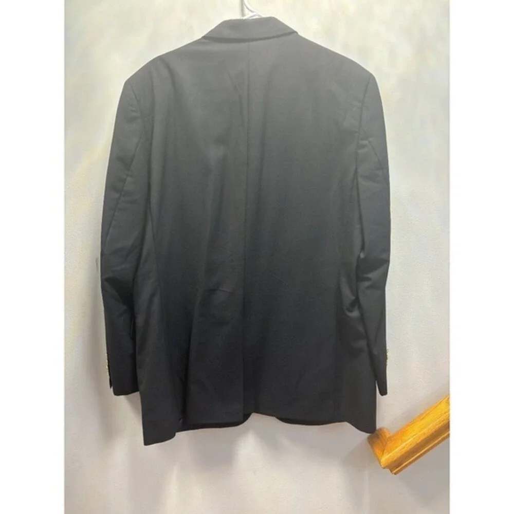 Brooks Brother Brookease Lora Piana  Black Blazer With Gold‎ Buttons 43 L